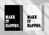 Black & White Make It Happen Poster | Motivational Inspirational Quote Wall Art Print | Wall Decor | Wall Art, Posters, $ 17.50, A Moment Of Now™